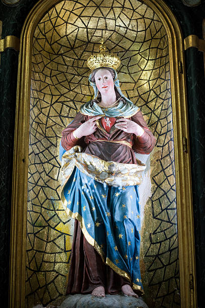 istock Antique church virgin Mary statue (1700s) 478131454