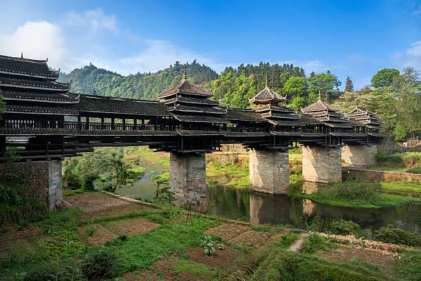 Wind and rain bridges are an import tradition of Dong minority people of China. 
