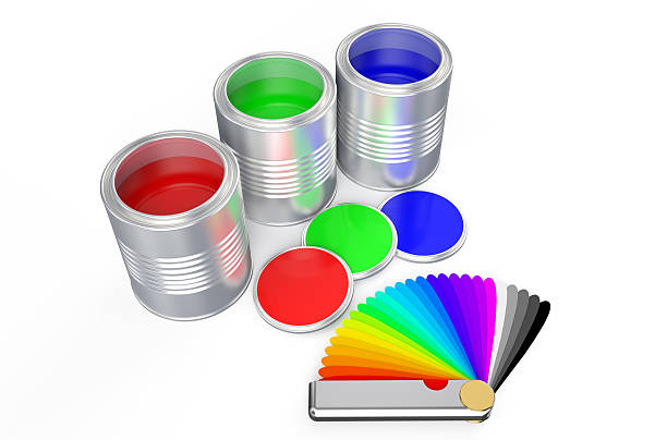 istock Cans with color paint and pantone color palette guide 2 478135158