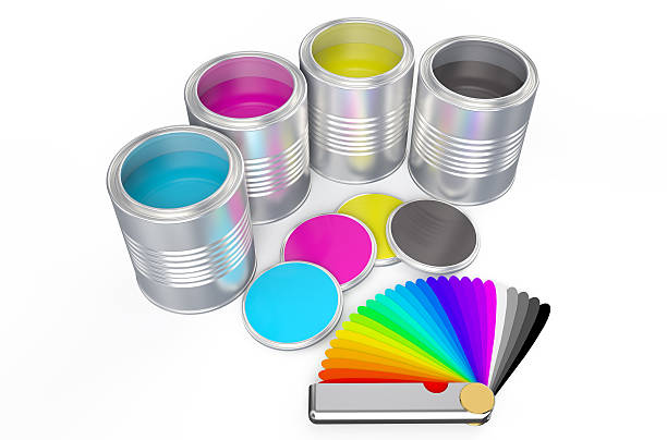 istock Cans with color paint and pantone color palette guide 478135166