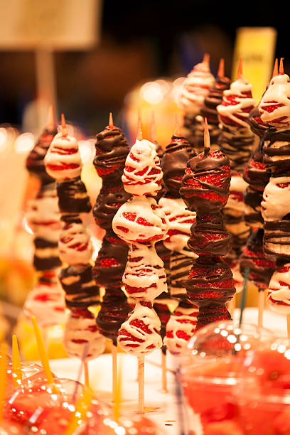 istock Chocolate dipped strawberries at dessert bar 478137806