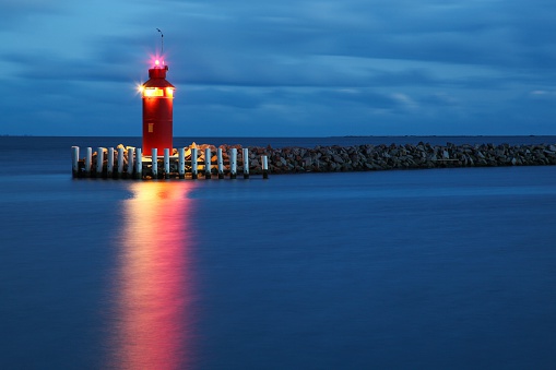 Hou lighthouse at the blue hour in Denmark