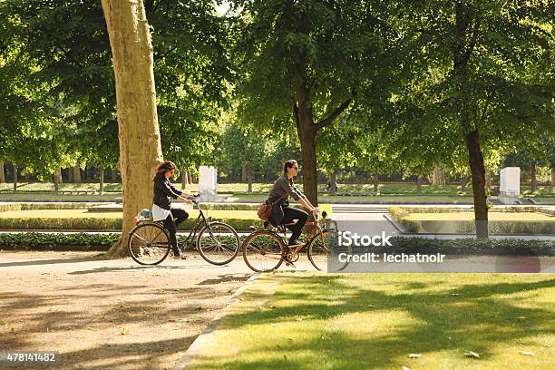 Bicycle Ride In The Park Stock Photo - Download Image Now - Public Park, Berlin, Cycling