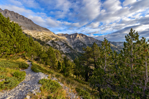 Path to the top of Olympus mountain in Greece