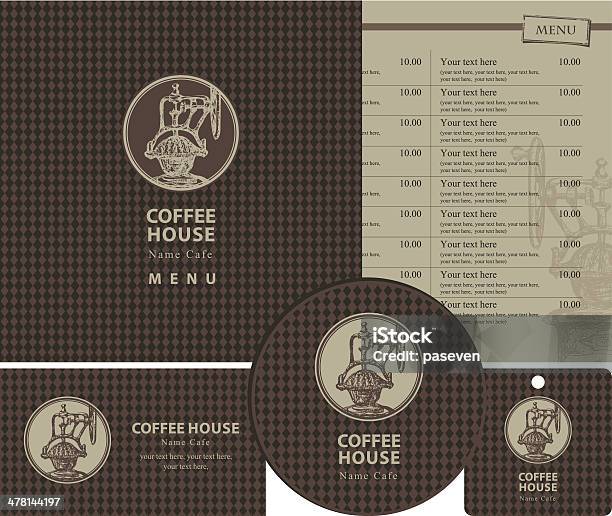 Café Ensemble Vecteurs libres de droits et plus d'images vectorielles de Café - Boisson - Café - Boisson, Dessous de verre, Aliment