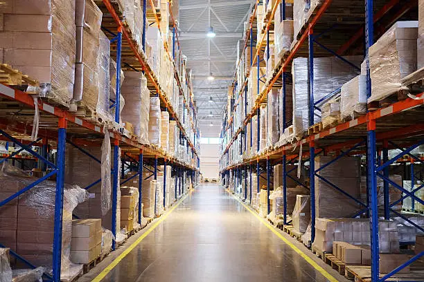 Photo of shelves in the warehouse