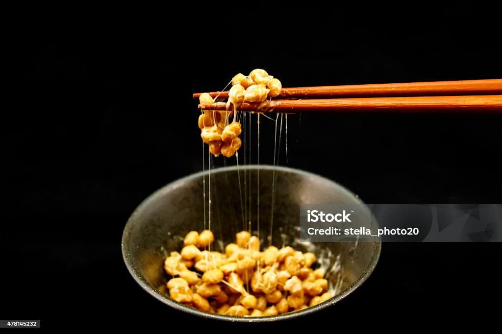 Raw Egg on Rice with Natto Japanese breakfast / Raw Egg on Rice with Natto 2015 Stock Photo