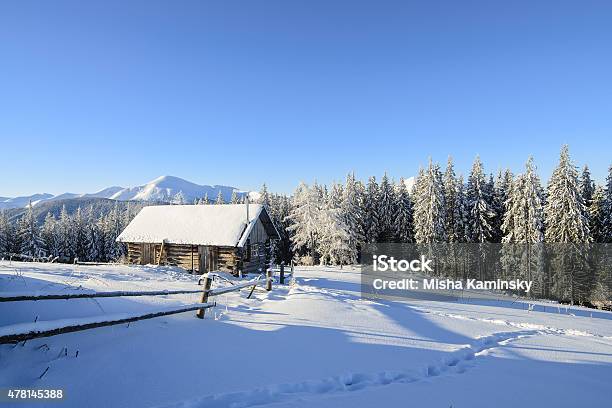 Winter Morning Stock Photo - Download Image Now - 2015, Blue, Carpathian Mountain Range