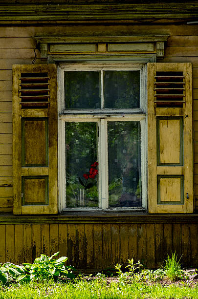 Window of an old house stock photo