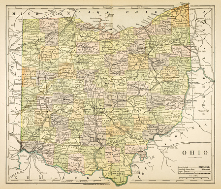 Map of the state of Ohio