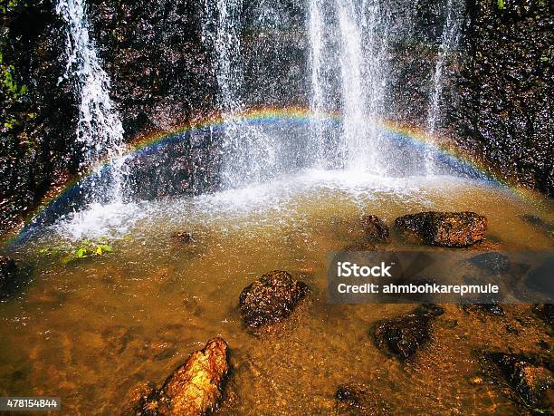 Rainbow In Waterfall Twin Baladewa Waterfall Stock Photo - Download Image Now - 2015, Abstract, Awe
