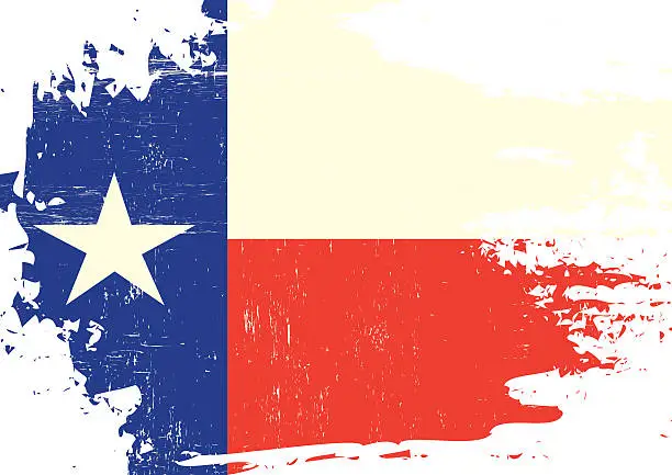 Vector illustration of Scratched Texas Flag