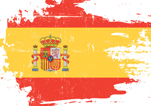 A flag of Spain with a grunge texture