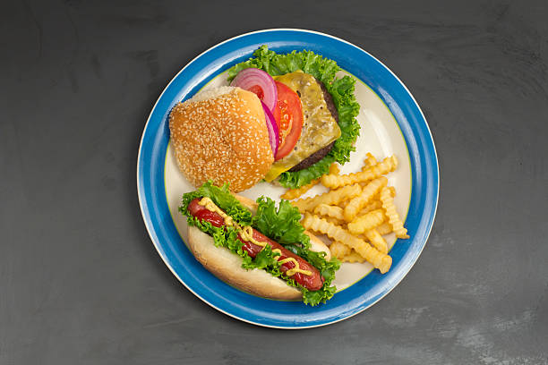 istock Cheeseburger Hotdog Fries 478157622