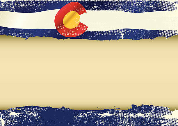 colorado horizontale zerkratzt flagge - colorado flag us state flag usa stock-grafiken, -clipart, -cartoons und -symbole