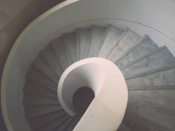 istock Design spiral staircase made of concrete 478157826