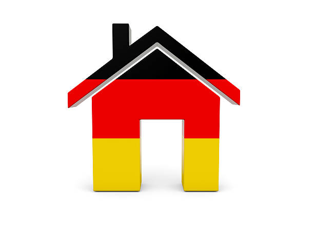 Home with flag of germany isolated on white