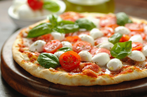 Closeup organic pizza
