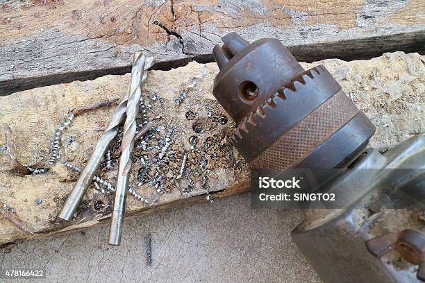 Drill And Drill Bits For Use On Wood Stock Photo - Download Image Now - 2015, Building - Activity, Circle