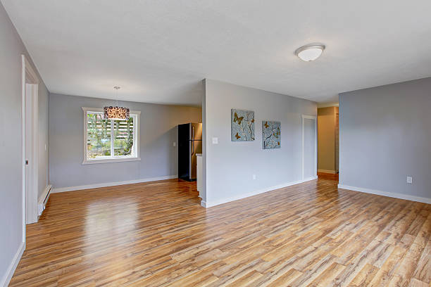 istock Empty house interior with light blue walls. Livign room 478169022