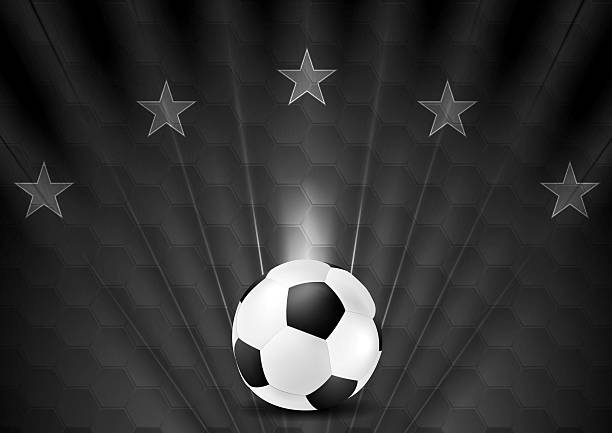 black abstract soccer football background with stars - ユベントス 幅插畫檔、美工圖案、卡通及圖標