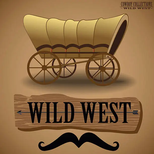 Vector illustration of Cowboy Collections - The Cart.