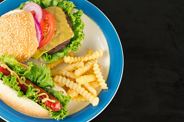 istock Cheeseburger Hotdog Fries 478171088