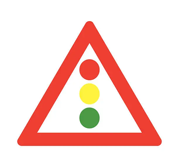 Vector illustration of Signals ahead sign