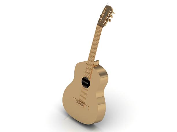 istock Gold Acoustic guitar made with golden strings 478180520