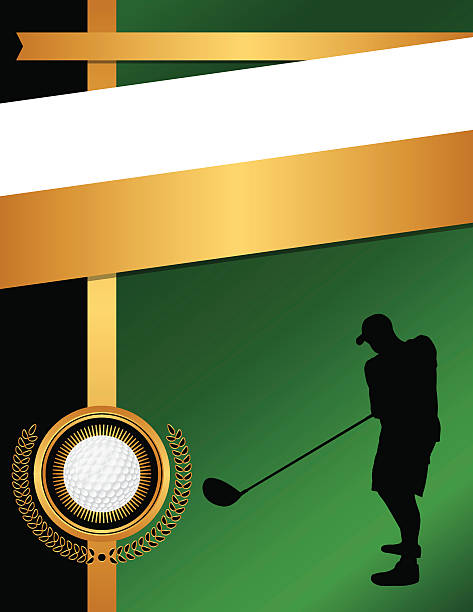 Vector Golf Flyer Background Template Illustration A template illustration for a golf themed event. Vector EPS 10 available. silhouette of golf flyer template stock illustrations
