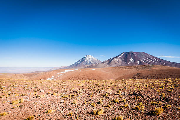 이 화산 Juriques 및 Licancabur-아타카마, 칠레 스톡 사진