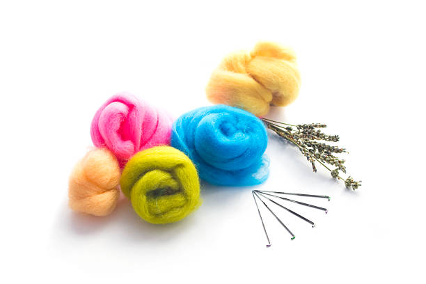 lã colorida - felt wool sphere textile - fotografias e filmes do acervo