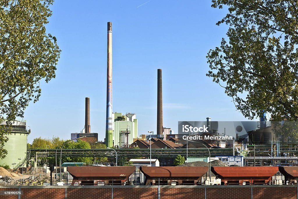 Industry park with silo and chimney in Frankfurt Hoechst Industry park with silo and chimney Industry Stock Photo