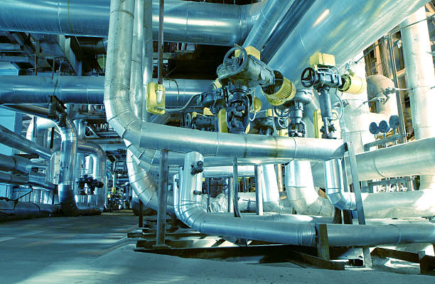istock Industrial zone, Steel pipelines and valves 478191364
