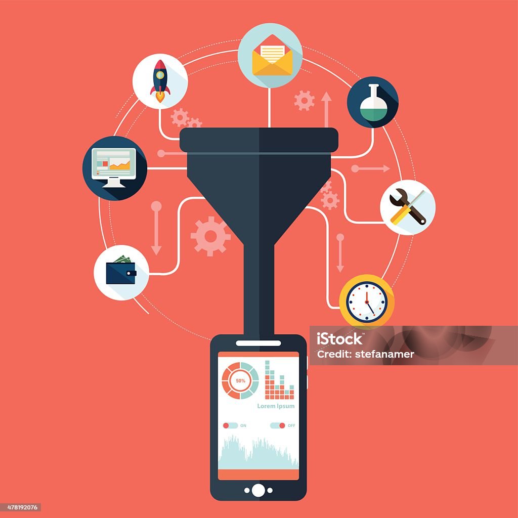 Data Filtering Computer Science Images Data Filter Big Data Concept With Long Shadow Stock Illustration ...