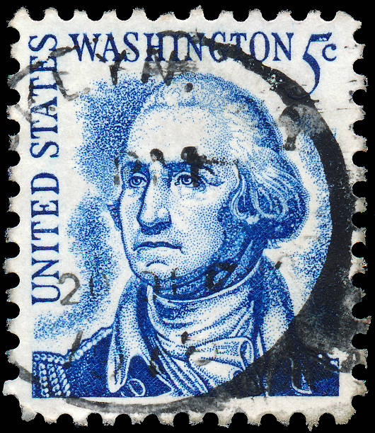 istock Stamp printed in the USA showing George Washington 478193735