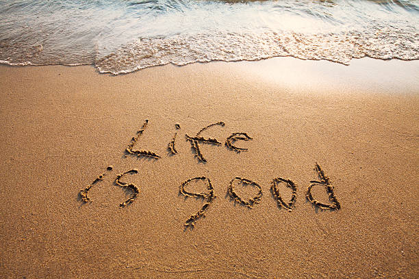 life is good well being concept beach lifestyle stock pictures, royalty-free photos & images