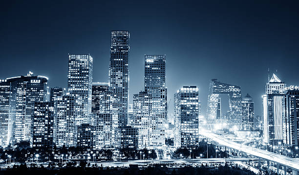 istock Night on Beijing Central Business district buildings skyline 478198068