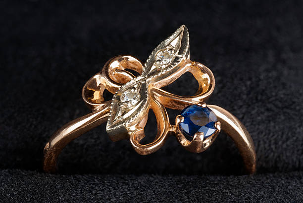 istock Vintage ring with diamonds and sapphire 478199045