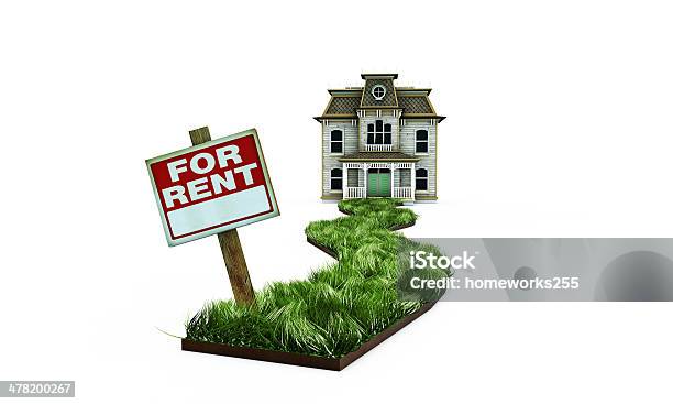 Old House For Rent Stock Photo - Download Image Now - Commercial Sign, Footpath, For Rent Sign