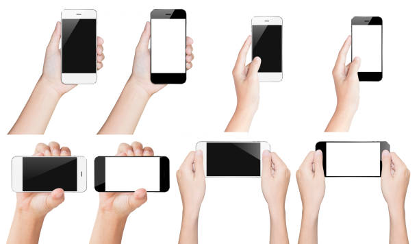istock hand hold smartphone black and white isolated with clipping path 478200922