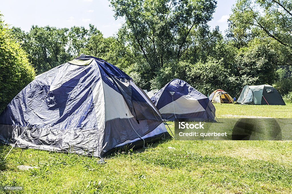 Campingplatz mit Zelten - Lizenzfrei Baum Stock-Foto