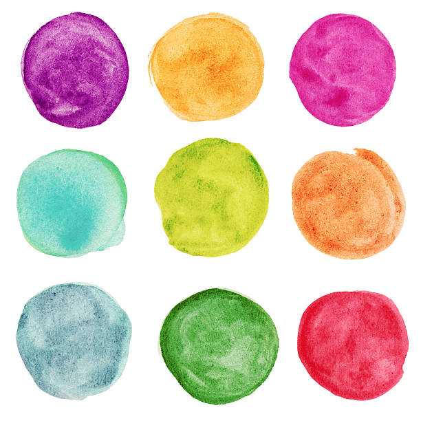 istock set of colorful watercolor circle. Design elemnts 478207077