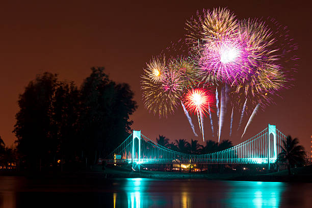 istock colorful fireworks on the black sky background 478209057