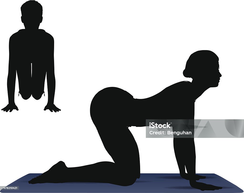 Vector Illustration of Yoga pose on a yogamat Illustration of Yoga pose on a yoga mat Active Lifestyle stock vector