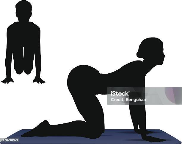 Vector Illustration Of Yoga Pose On A Yogamat Stock Illustration - Download Image Now - Active Lifestyle, Adult, Adults Only