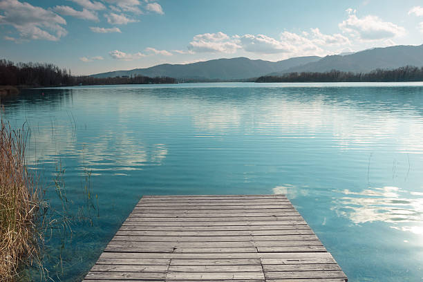 istock Lake Banyoles with wooden pier 478212281