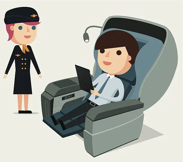 Vector illustration of First Class Passenger - Illustration