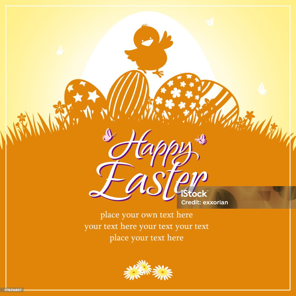 Happy Easter Chick-Karte - Lizenzfrei Baum Vektorgrafik