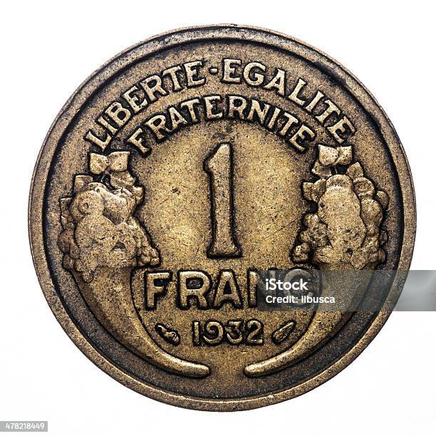 1 프랑스 프랑 동전 흰색 바탕에 그림자와 1932 0명에 대한 스톡 사진 및 기타 이미지 - 0명, 1, 1 프랑스 프랑 동전